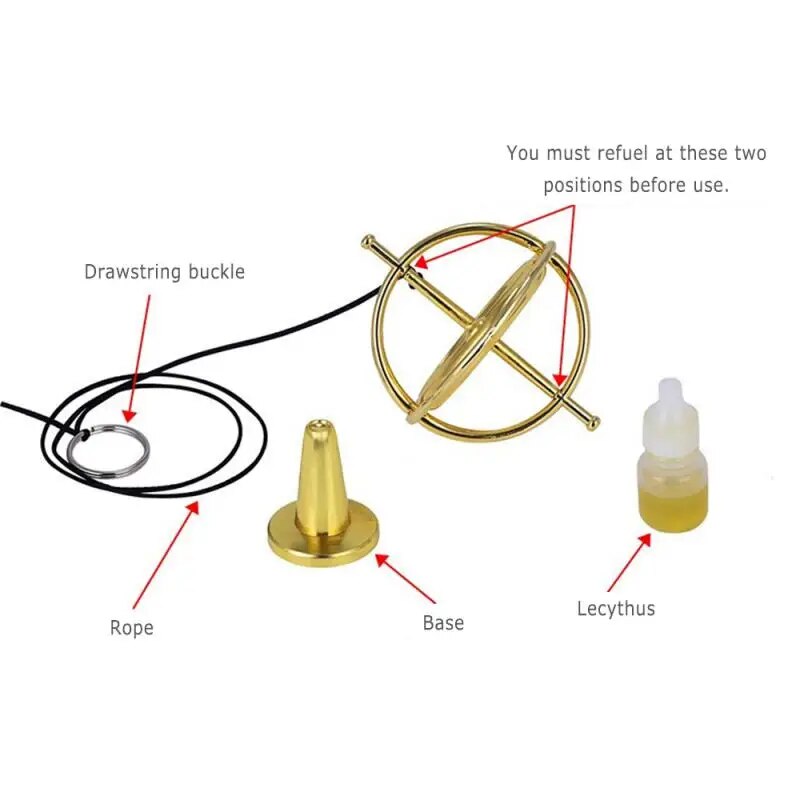 Mini Metal Gyro Puzzle Toy Self-balancing Finger Gyroscope Colorful Anti Anxiety Adults Kids Stress Relief Spinning Top Toys