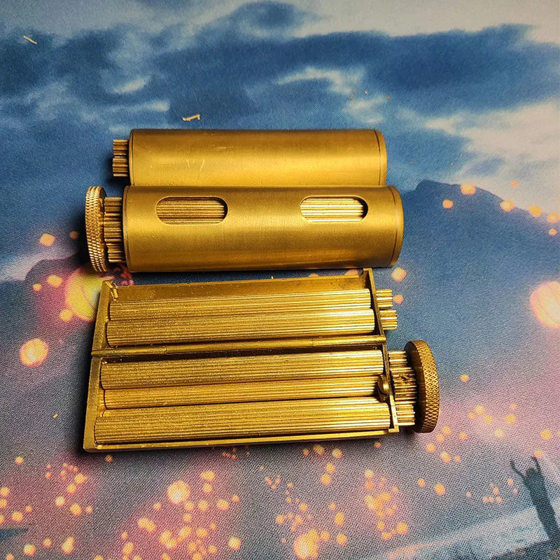 Antique Style Brass Material Manual Mechanical Feeling Tobacco Rolling Machine Retro Nostalgia 70MM