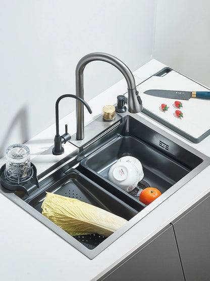 304 Waterfall Kitchen Sink 60*45cm Stainless Steel Sink