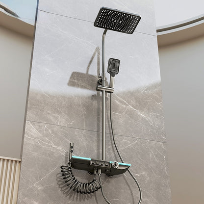 Intelligent Shower Set Gun Gray Bathroom Shower Mixer Faucet Digital Display Thermostatic Shower System Set Booster Sprinkler