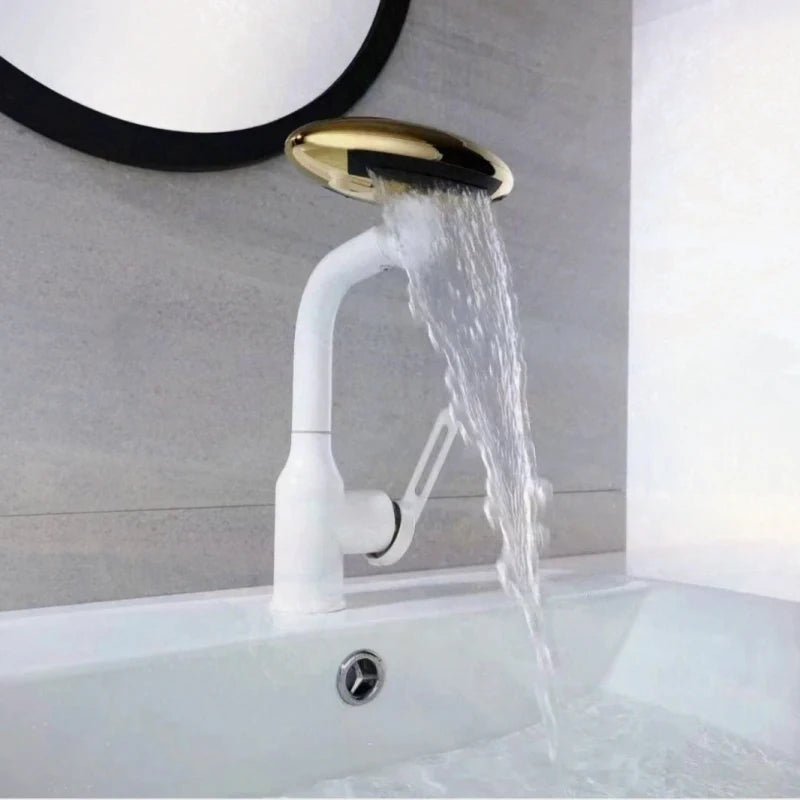 4 Modes 360° Rotation Multi Functional Waterfall Basin Faucet  Stream Sprayer Hot Cold Water Sink Mixer Wash Tap For Bathroom