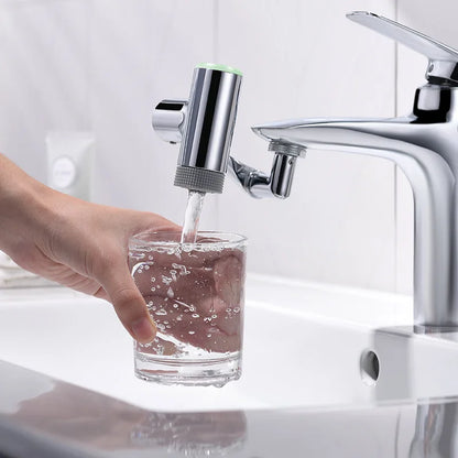 Temperature sensing digital display universal faucet water outlet extension spout rotatable bubbler splash-proof household