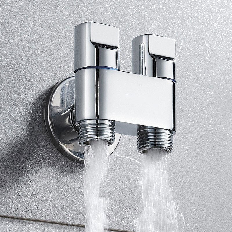 Brass thickened triangular valve washbasin hot and cold faucet water heater inlet valve toilet four-point wall stop valve