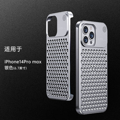 Aluminum Alloy Mobile Phone Case Hollow Heat Dissipation Anti-fall Suitable For Apple 13 13pro 13promax 14 14pro 14promax