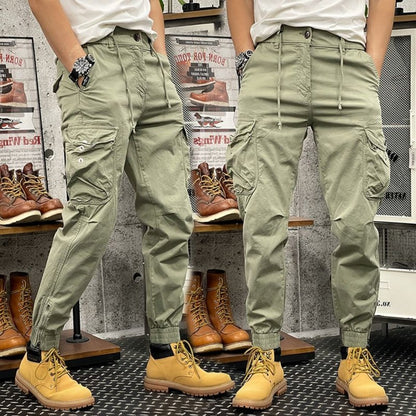 Skinny Cargo Pants Autumn Men Slim Fit Jogger Pants Elastic Waist Outdoor Tactical Pants Men Trousers With Multi pockets