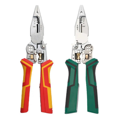 9-In-1 Stripping Pliers with Voltage Tester Versatile Wire Stripping Pliers With Electricity Measurement Cutting Crimping Pliers