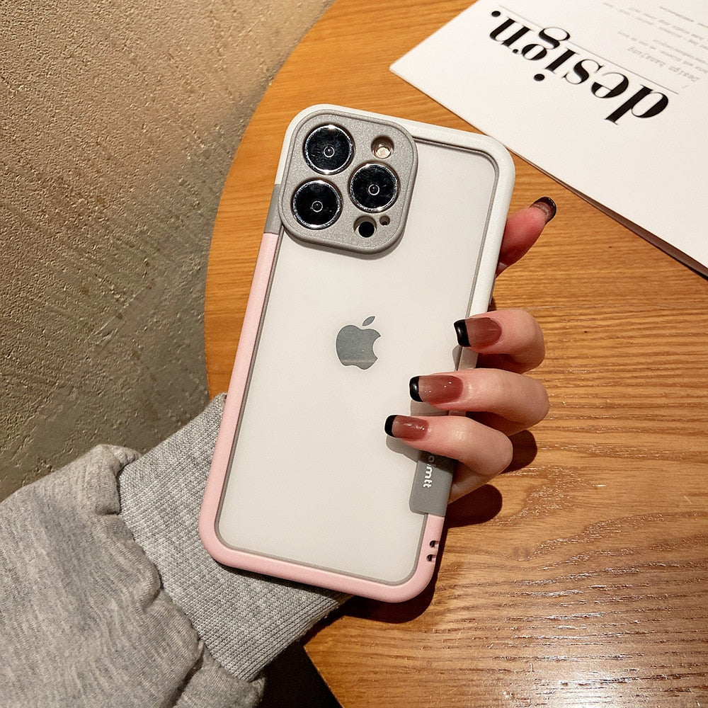Funda For iPhone 14 13 Pro Max Plus Mini Colorful Soft Silicone Bumper Frame Shockproof Protection Case No Back Border Only Case