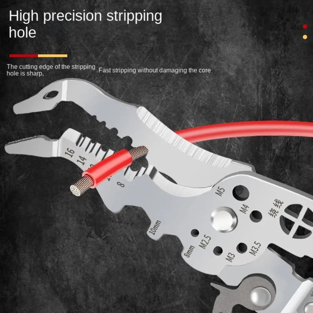 Multifunctional Wire Strippers Portable Elbow Cutting Crimping Splitting Wire Stripper Tool Wire Pliers