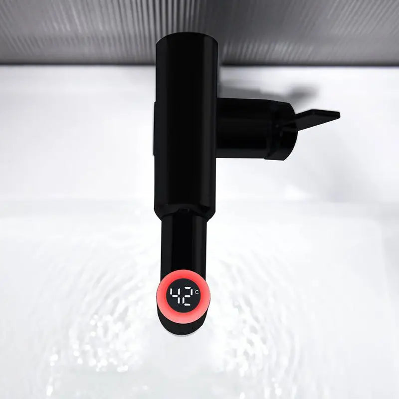 Smart Digital Display Pull-Out Faucet for Home Bathroom Smart Temp Tap 360Rotating Faucet Water Saving Hot Cold Washbasin Faucet