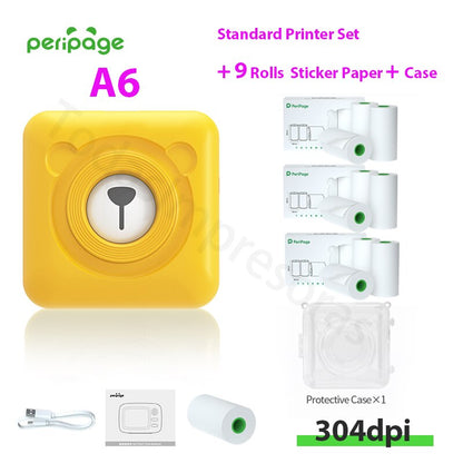 New Arrival 304dpi Mini Pocket Printer Peripage A6 Thermal Photo Printer Color Green Purple Mobile Phone Android IOS Regalo Gift