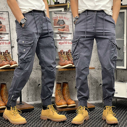Skinny Cargo Pants Autumn Men Slim Fit Jogger Pants Elastic Waist Outdoor Tactical Pants Men Trousers With Multi pockets