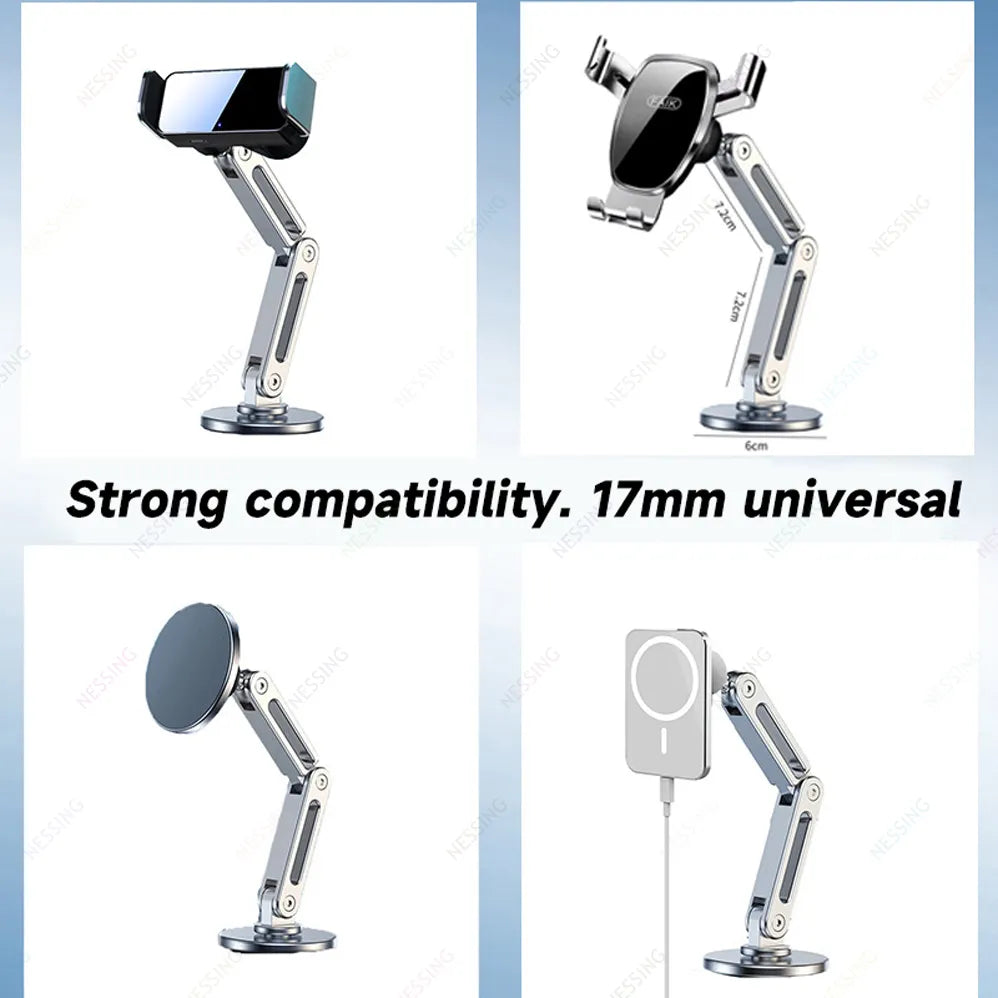 Alloy Car Phone Mount Holder Magnetic for Tesla Model 3/X/Y/S MagSafe Accessories 17mm Universal Ball Head Bracket Mount Stand