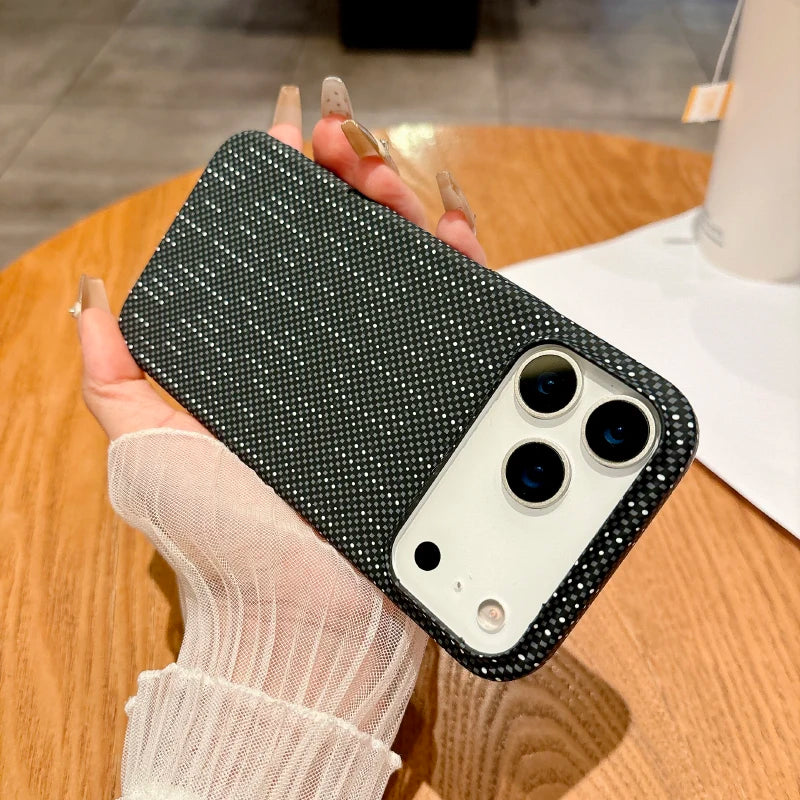 For Magsafe Magnetic Wireless Charging Luxury Solid Color Carbon Fiber Phone Case For iPhone 17 Pro Max Air Bumper Back Cover