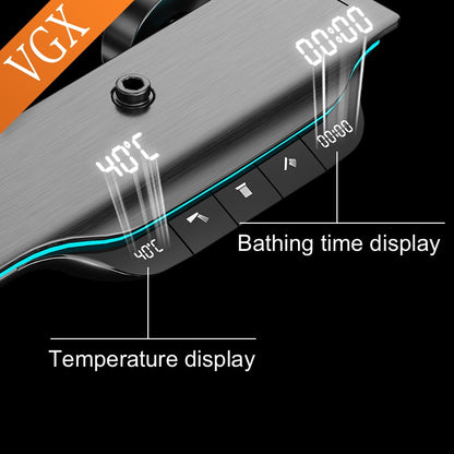 VGX Thermostatic Shower System Intelligent Digital Bathroom Shower Faucet Set Temperature Display Rainlfall Bathroom Shower Set