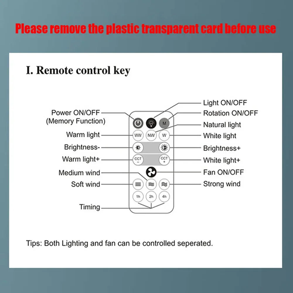 60W Ceiling Fan E27 With Led Light And Remote Control 360 ° Rotation Cooling Electric fan Lamp Chandelier For Room Home Decor