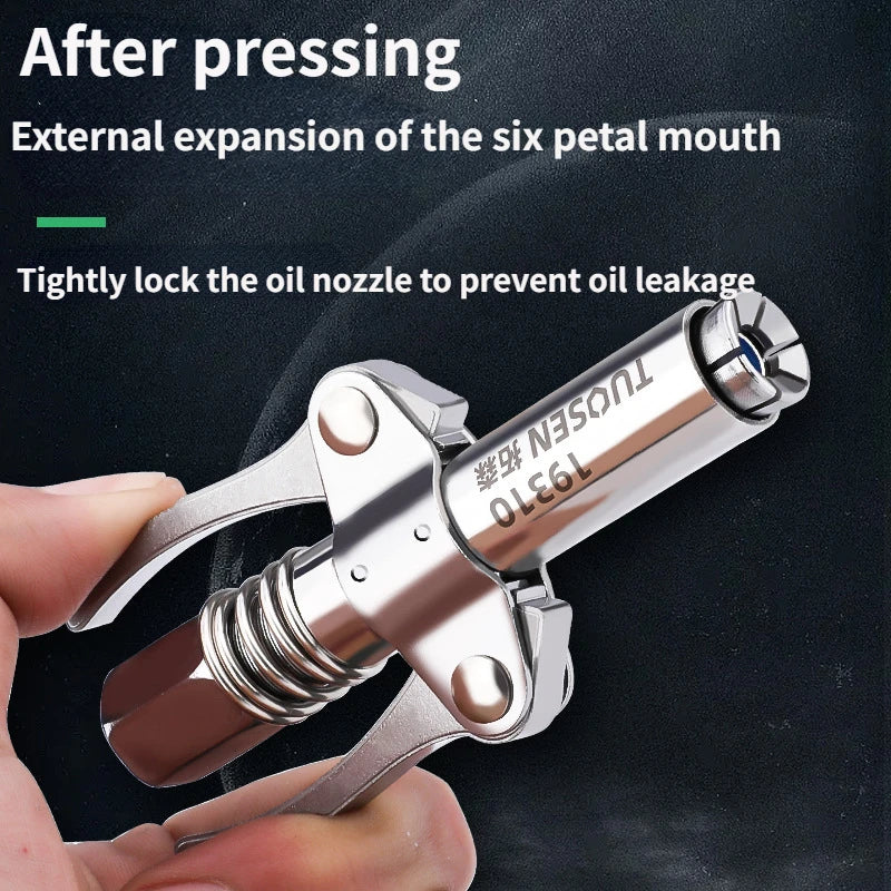 Grease Gun Coupler 10000 PSI NPTI/8 Oil Pump Quick Release Grease Tip Tool Car Syringe Lubricant Tip Grease Nozzle Repair Tool