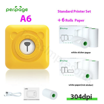 New Arrival 304dpi Mini Pocket Printer Peripage A6 Thermal Photo Printer Color Green Purple Mobile Phone Android IOS Regalo Gift