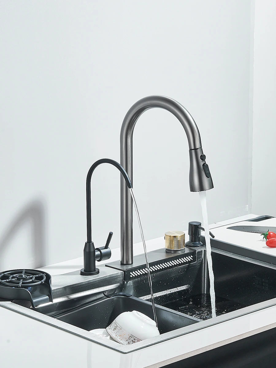 304 Waterfall Kitchen Sink 60*45cm Stainless Steel Sink