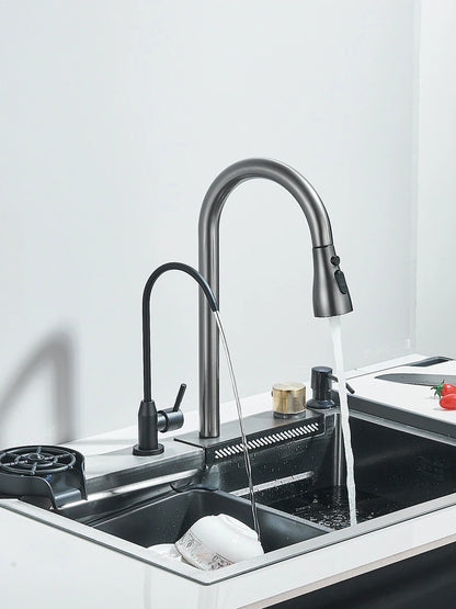 304 Waterfall Kitchen Sink 60*45cm Stainless Steel Sink