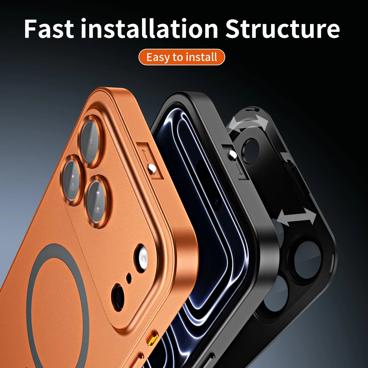 Fashion Aluminum Metal Magnetic Case For iPhone16 17 Pro Max 15Pro 14 13 12 Magsafe Wireless Charging Glass Lens Backboard Cover