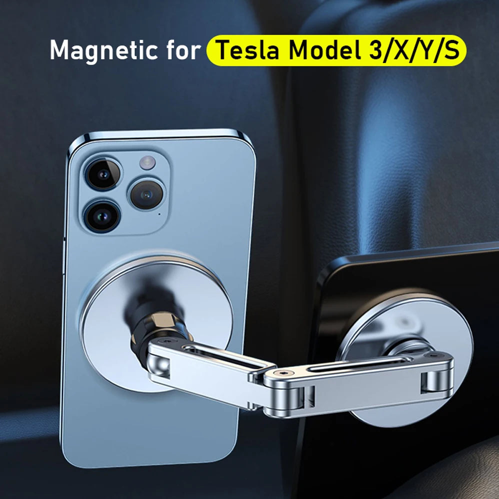 Alloy Car Phone Mount Holder Magnetic for Tesla Model 3/X/Y/S MagSafe Accessories 17mm Universal Ball Head Bracket Mount Stand