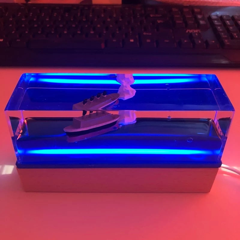 Titanic Cruise Ship Body Sea Ship Drift Bottle Liquid Hourglass Desktop Decoration Creative Cruise Ship Stress Relief Toys