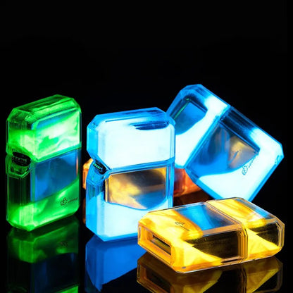 2023 Transparent Luminous Quicksand Kerosene Lighter Glitter And Shine Cool Lighter Cigarette