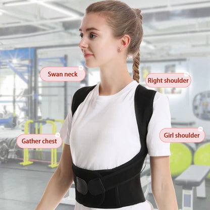 Adjustable Back Posture Belt Office Home Gym Unisex Back Posture Brace for Men Women Fit for Spine Back Brace for Shoulders