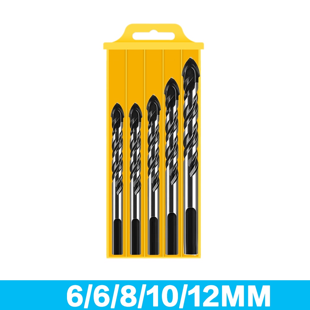 3-12mm Multifunctional Glass Metal Tile Drill Bit Triangle Diamond Drill Set Ceramic Concrete Brick Wood Punching Hole Saw Drill
