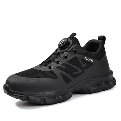 Men's steel toe work shoes smart buckle convenient fashion lightweight anti-smash anti-puncture safety protection shoes