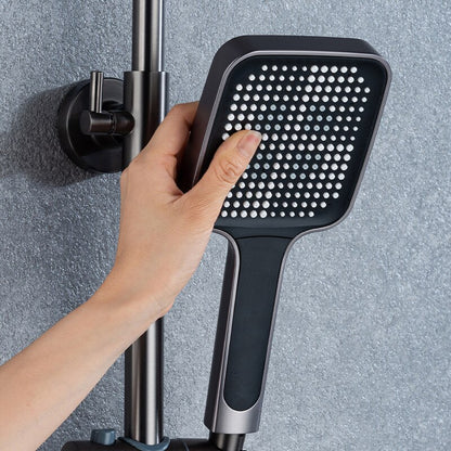 Hot Cold Mixer Rain Shower Set Bathroom LED Digital Thermostatic Shower System Bathtub Wall Mount Rainfall Luxury Shower System