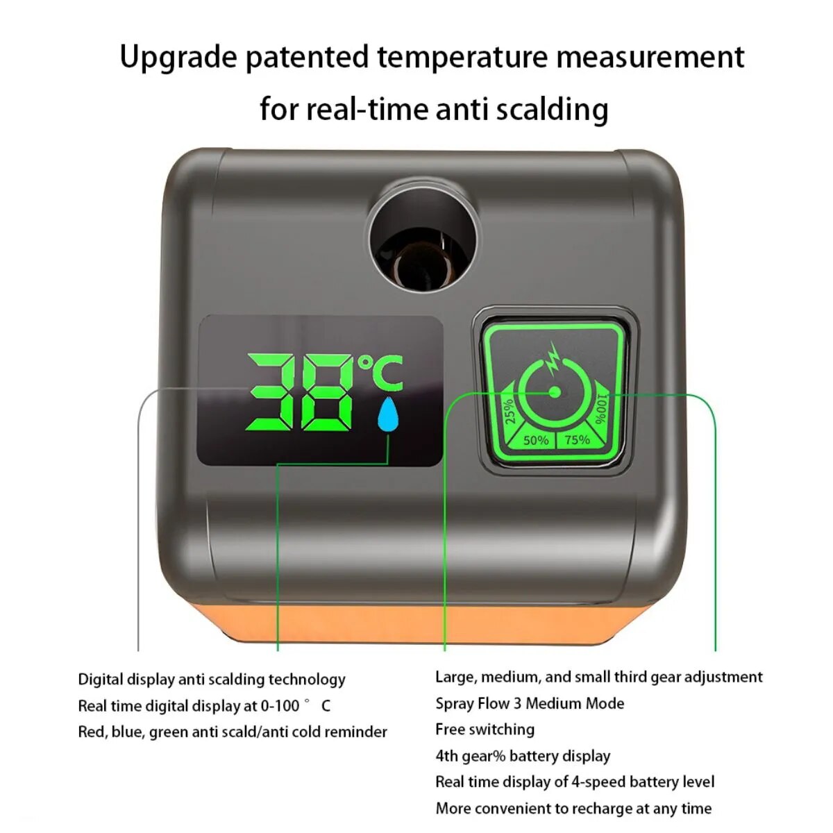 Outdoor Camping Shower Portable Electric Shower Pump IPX7 Waterproof with Digital Display for Camping Travel Beach Pet Watering