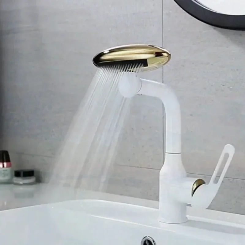 4 Modes 360° Rotation Multi Functional Waterfall Basin Faucet  Stream Sprayer Hot Cold Water Sink Mixer Wash Tap For Bathroom