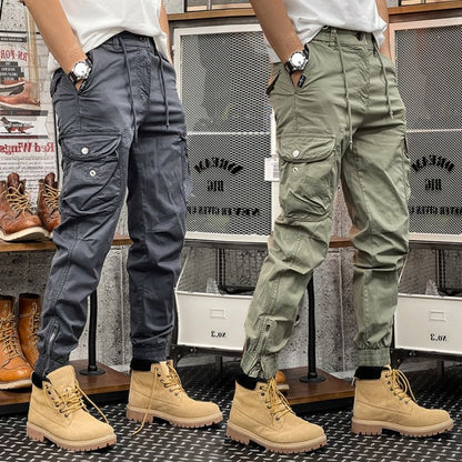 Skinny Cargo Pants Autumn Men Slim Fit Jogger Pants Elastic Waist Outdoor Tactical Pants Men Trousers With Multi pockets
