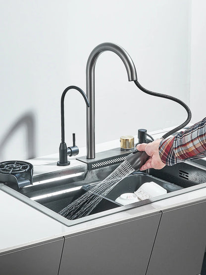 304 Waterfall Kitchen Sink 60*45cm Stainless Steel Sink