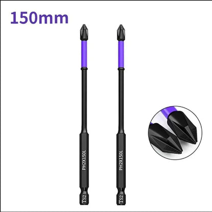 Magnetic Anti-Shock Screwdriver Set - PH2 Impact Bits (25/50/65/70/90/150 mm)