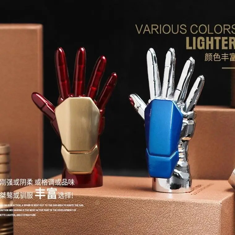 Disney Movie Iron Man Jet Energy Gloves Cigarette Lighter Creative Personality Anime USB Lighter Tungsten Wire Windproof Gift