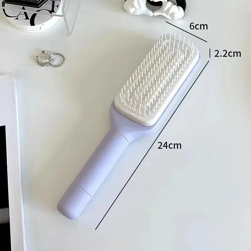 Self-cleaning hairbrush