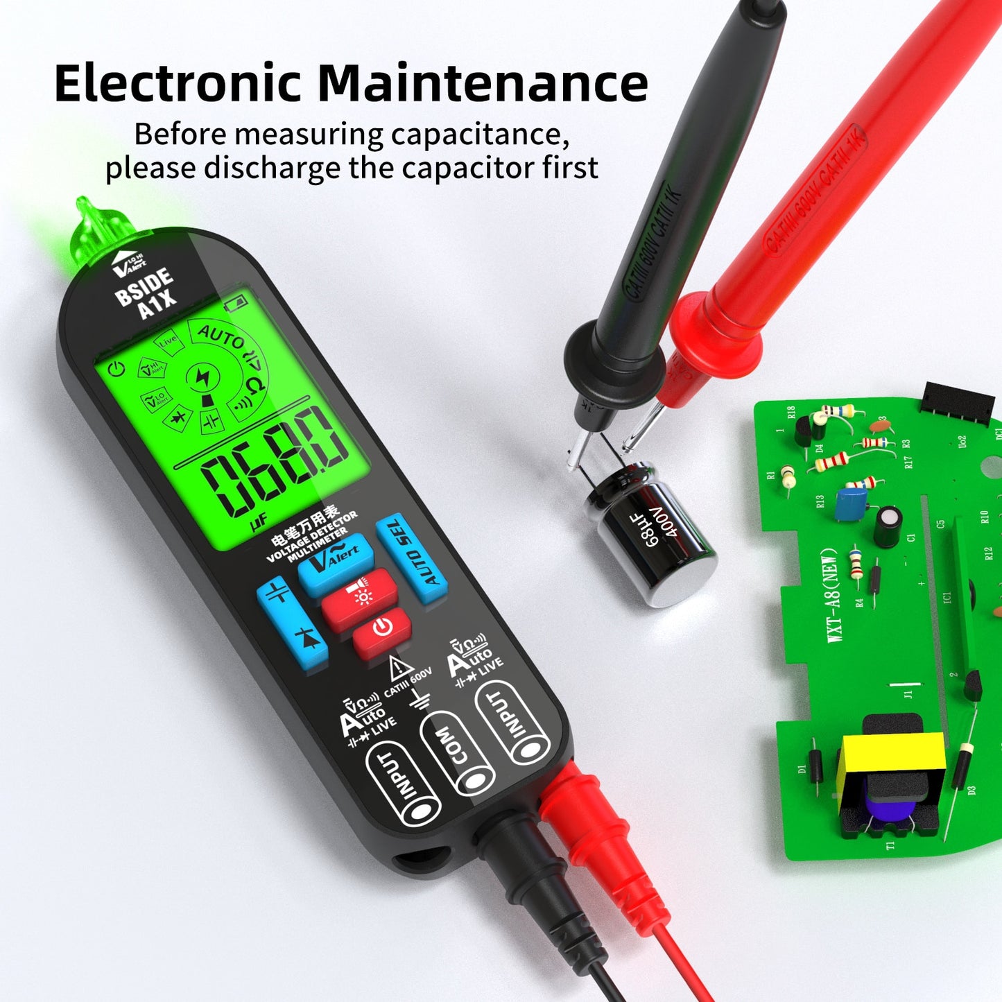 Voltage Tester Digital Voltmeter Non-Contact Electrician Pen Detector Voltmeter Ac Live Wire Test Diode Meter USB Rechargeable