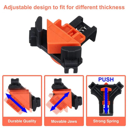 1/4pcs 90 Degree Right Angle Clamp Fixing Clips Picture Frame Corner Clamp Woodworking Hand Tool Pipe Clamp Positioning Fixture