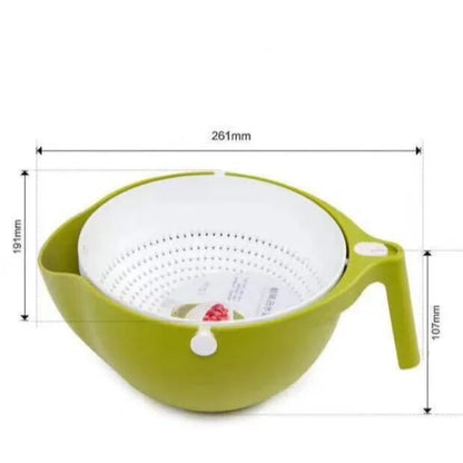 Double Drain Basket Bowl Rice Washing Kitchen Sink Strainer Noodles Vegetables Fruit Kitchen Gadget Colander Coladores De Cocina