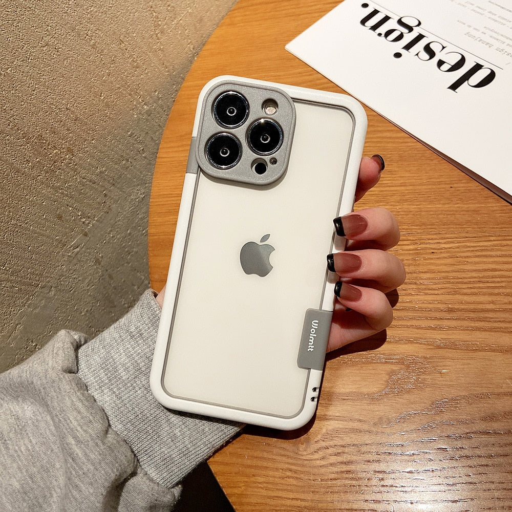 Funda For iPhone 14 13 Pro Max Plus Mini Colorful Soft Silicone Bumper Frame Shockproof Protection Case No Back Border Only Case