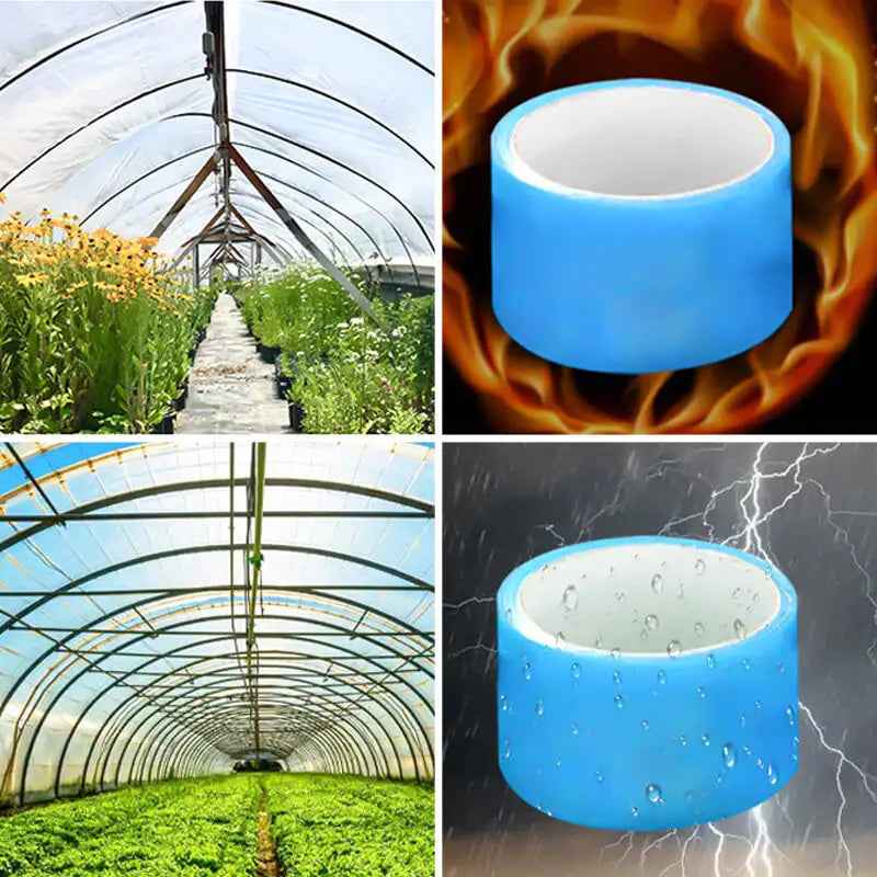 50M High Viscosity Greenhouse Film Repair Tape Waterproof Rainproof Tarpaulin Repair Tape High Cold Resistance Awning Shed Tape