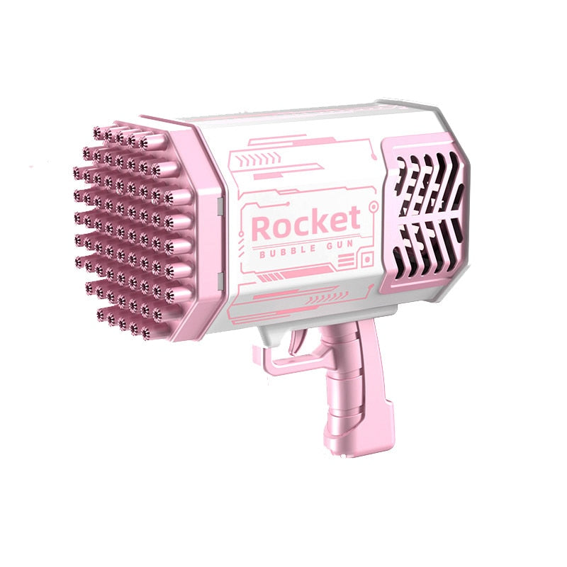 Bubble Gun Rocket 69 Holes Soap Bubbles Machine Christmas Gift Gun Shape Automatic Blower With Light Pomperos Toys For Kids XMAS