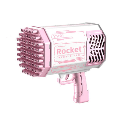Bubble Gun Rocket 69 Holes Soap Bubbles Machine Christmas Gift Gun Shape Automatic Blower With Light Pomperos Toys For Kids XMAS