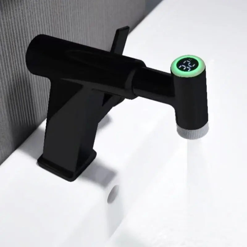 Smart Digital Display Pull-Out Faucet for Home Bathroom Smart Temp Tap 360Rotating Faucet Water Saving Hot Cold Washbasin Faucet