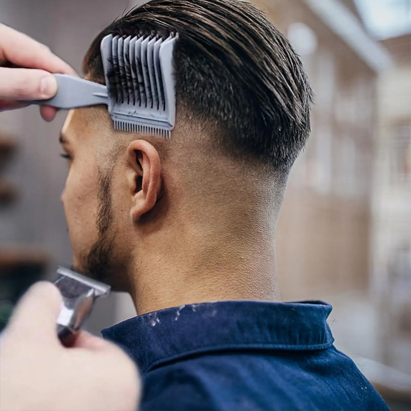 Curved Barber Comb for Men,Professional Curved Positioning Comb Portable Hairdressing Tool, Haircut Clipper Comb for Home Salon