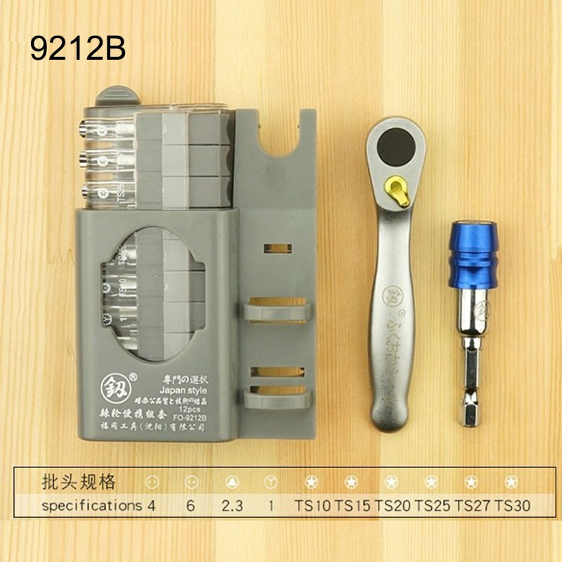 mini Ratchet wrench Screwdriver bit set Multifunctional Special shaped  slotted phillips screwdriver hand tools