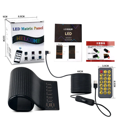 LED Matrix Pixel Panel DIY Scrolling Bright Advertising LED Signs Flexible USB 5V LED Car Sign Bluetooth App Remote Control