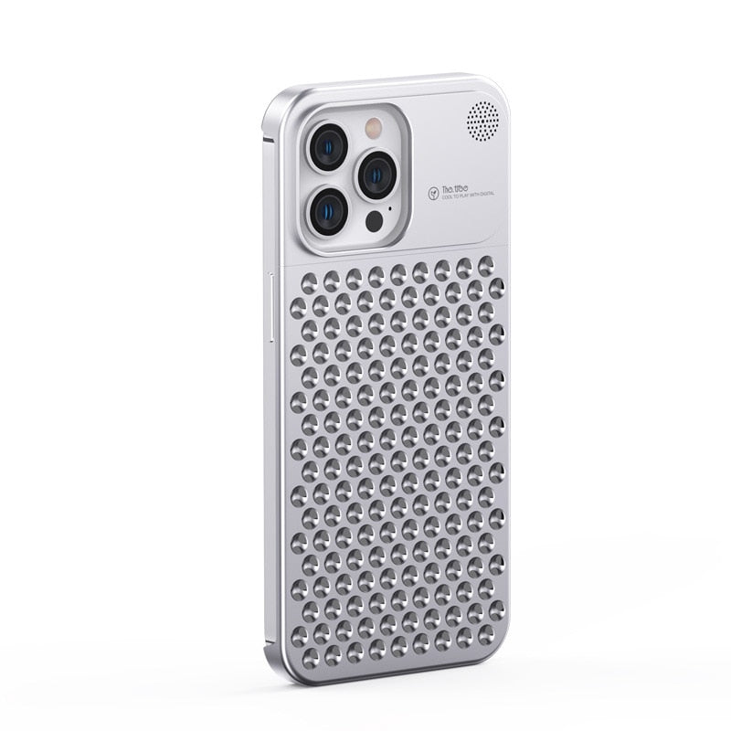 Aluminum Alloy Mobile Phone Case Hollow Heat Dissipation Anti-fall Suitable For Apple 13 13pro 13promax 14 14pro 14promax